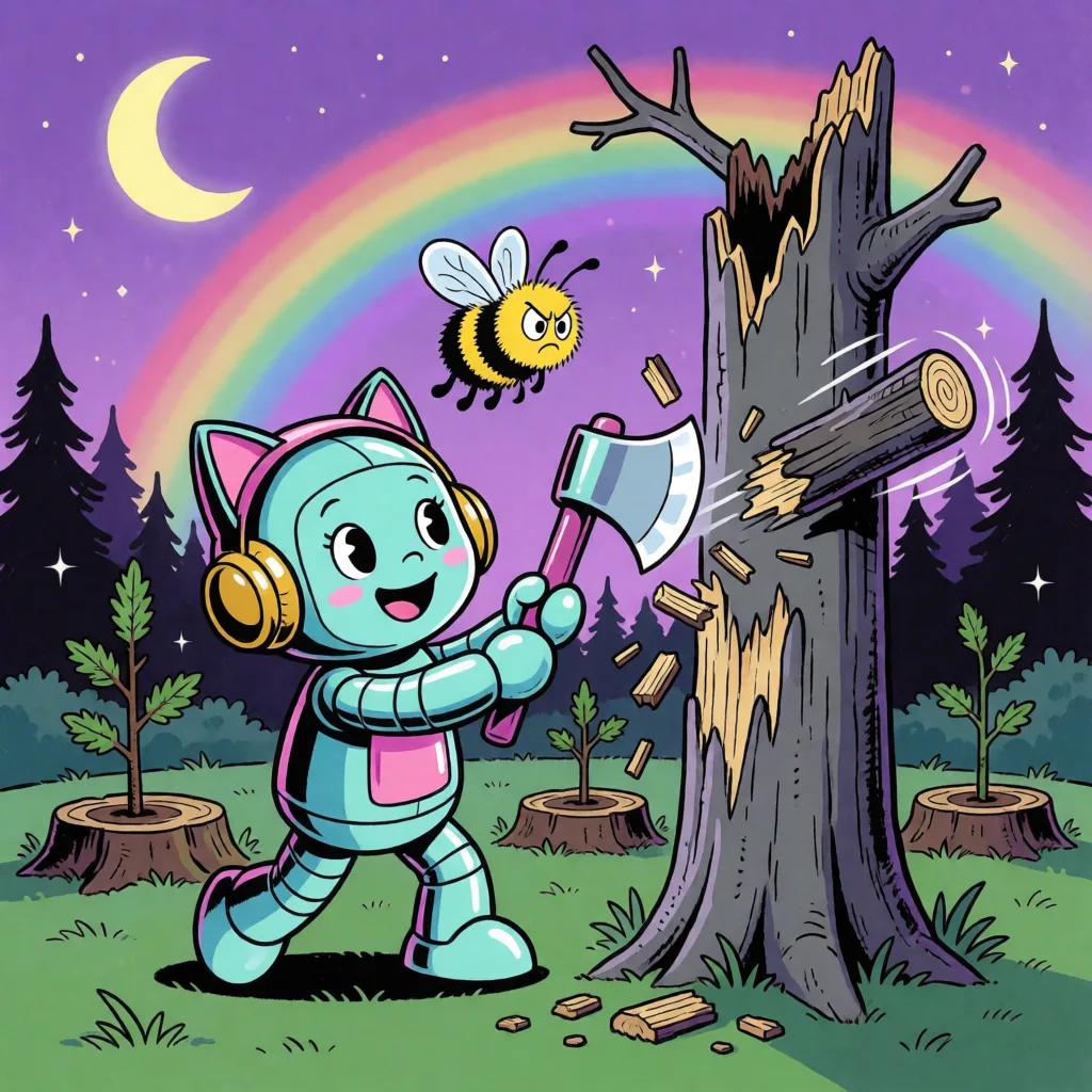 Timber Bot title screen